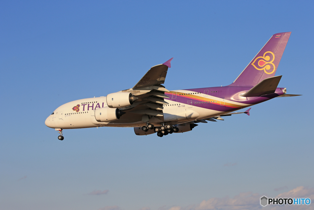 「良い空～」 Thai A380-841 HS-TUD Landing 