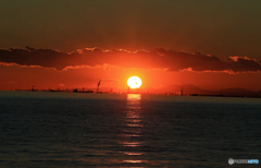 東京湾の　サンセット風景