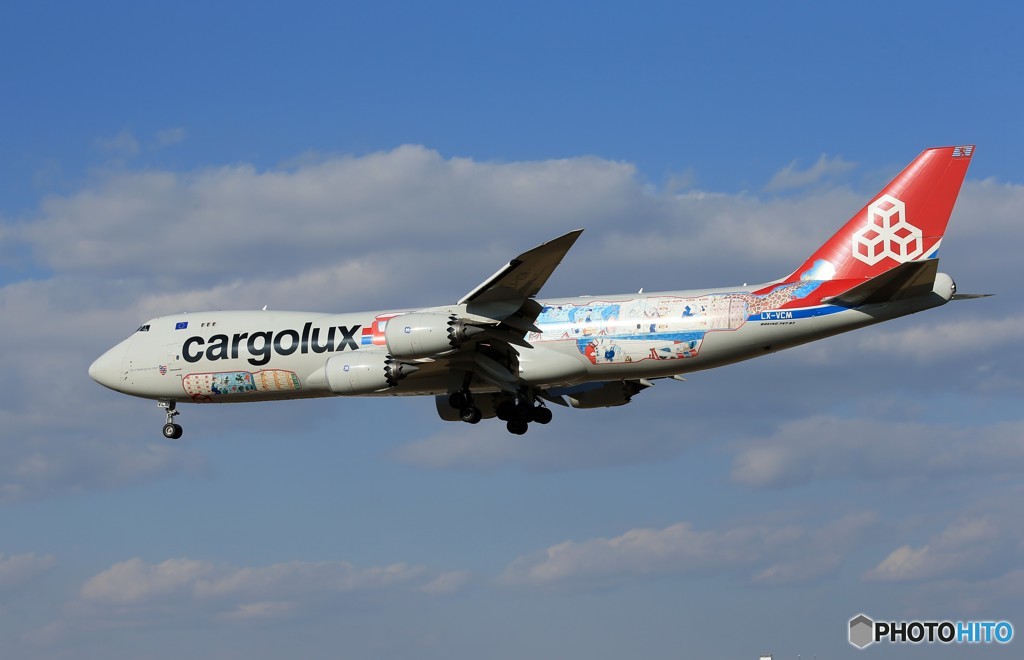 「良い天気」 Cargolux 747-8 LX-VCM 飛行  