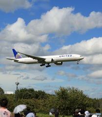 「青が大好き」 UNITED 777-322 N2644U 着陸