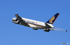 「青の空」Singapore A380-841 出発です