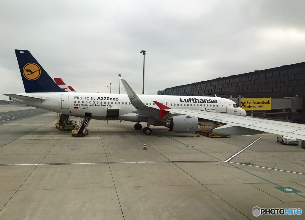 ☮霧の都で出発前・☮A320 neoを撮る