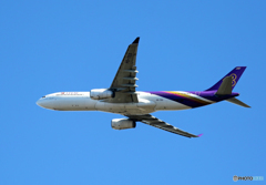 「青色」 Thai A330-343 HS-TEO 出発です