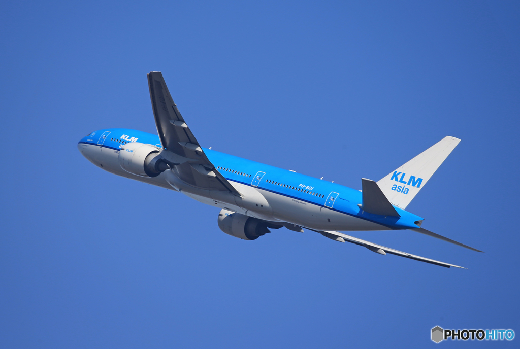 「青が好き」 KLM 777-206 PH-BQI Takeoff