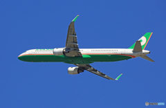 「SKY」　EVA A321 B-16208 飛ぶ