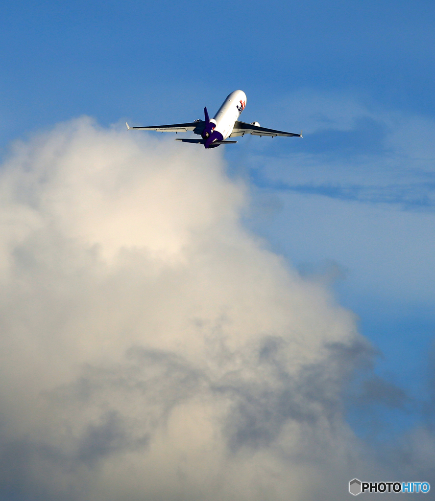 ☀「青い空」が一番 FedEx MD-11 N594FE 飛ぶ