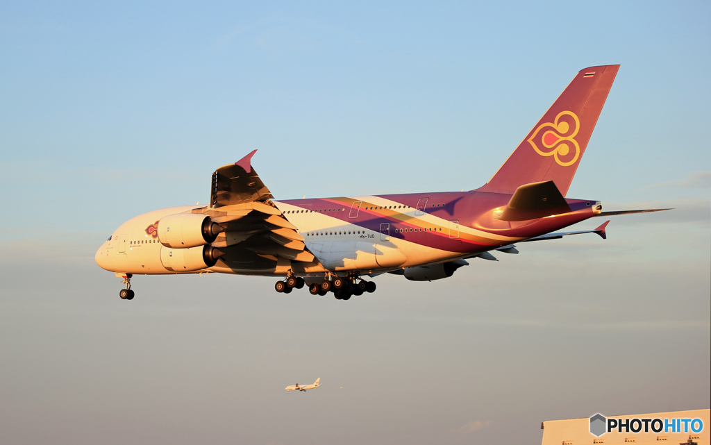 「ブルー」THAI A380-841 HS-TUD   W 到着です