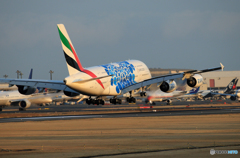 「はれ」 エミレーツ航空 A380-861 EXPO 2020着陸