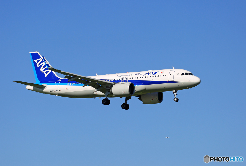 「ぶるー」　ANA A320neo JA211A 到着です