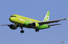 「青」 S7航空 A320-214 VP-BCS 飛行 