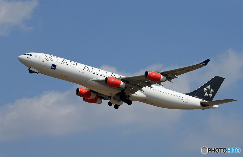 「青が好き」 SAS STAR A340-313 OY-KBM Takeoff