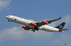 「青が好き」 SAS STAR A340-313 OY-KBM Takeoff