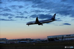 「青色が好き」 シルエット ANA 787-9 到着