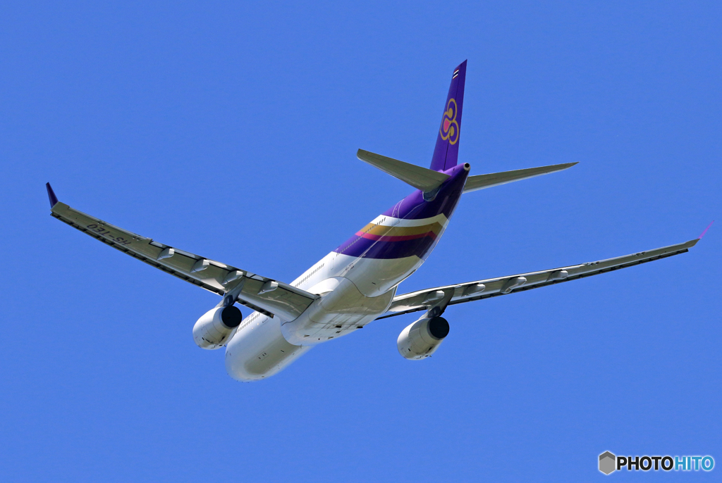 「良い空～」THAI A330-343 HS-TEO 離陸します