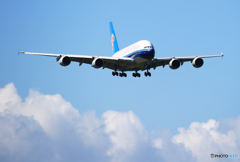 「群青」☮  今年が最後のエアバスA380と夏雲　☮