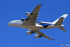 「群青色」 Mlaysia A380-841 9M-MNA 離陸です