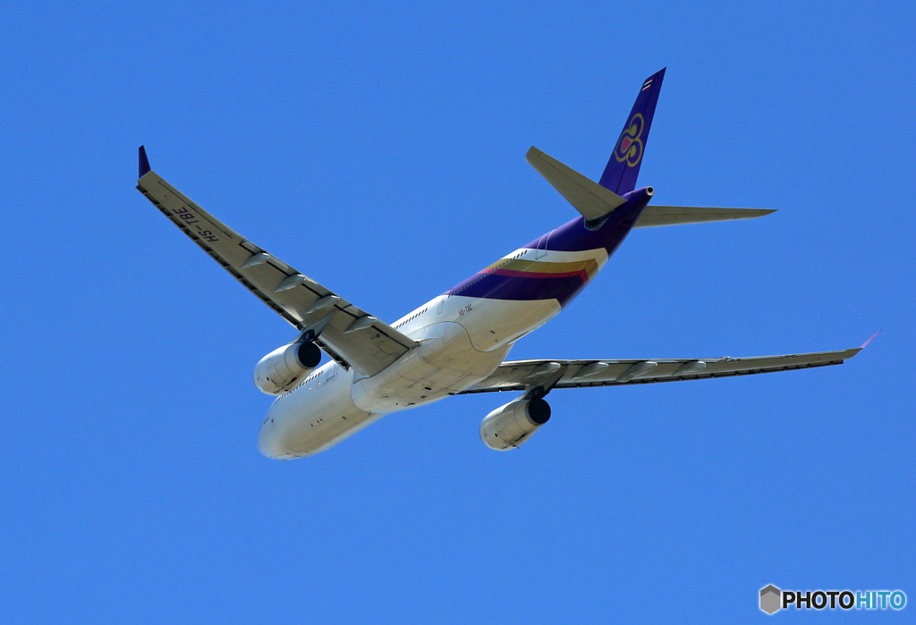 「良い天気」　Thai A330-343 HS-TBE 飛行