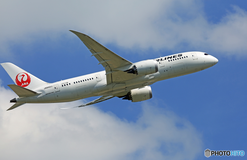 「良い空～」JAL 787-8 JA842J飛び立ち