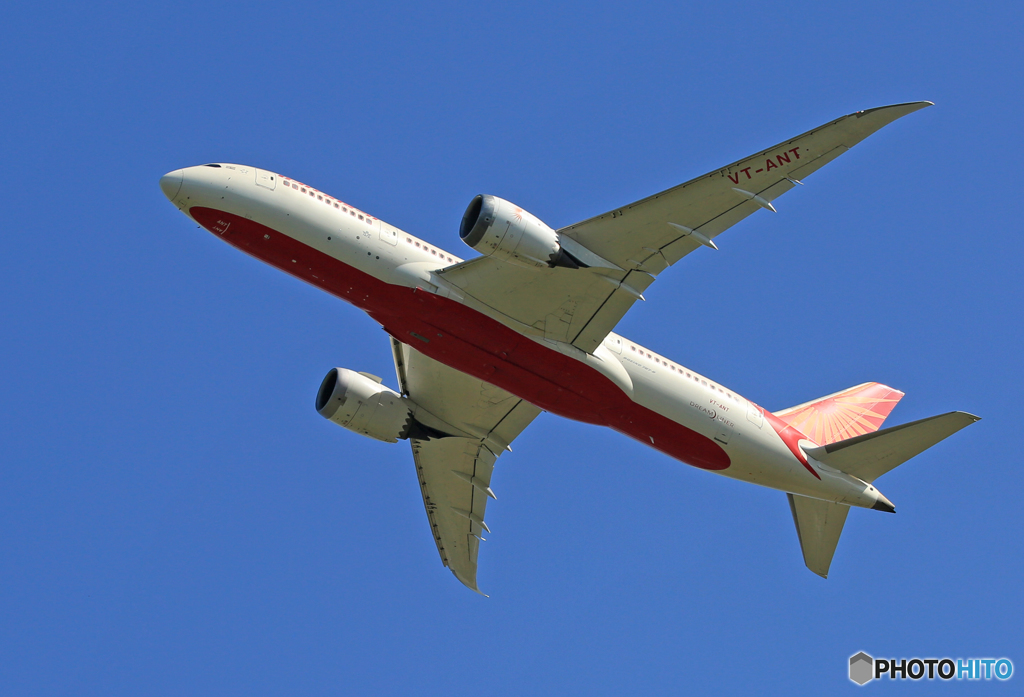 「真青の空」 Air India 787-8 VT-ANT 離陸