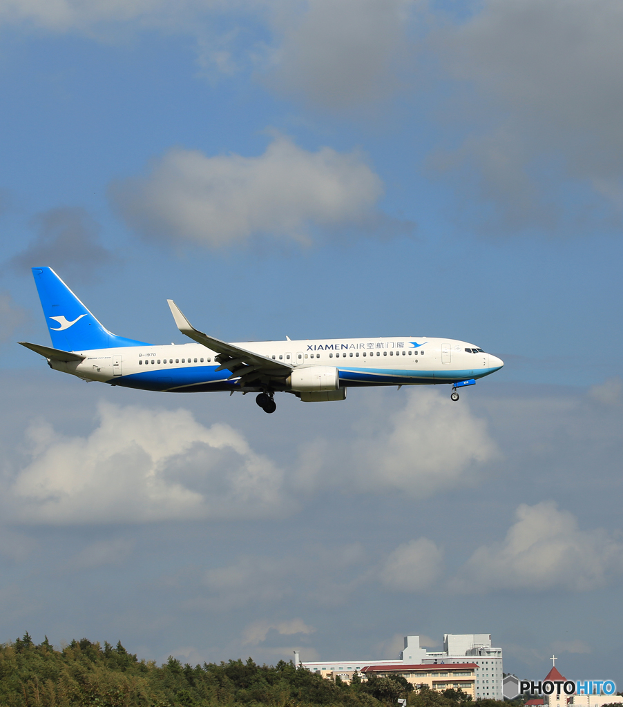 「はれー」 厦門航空 737-85C B-1970 到着です
