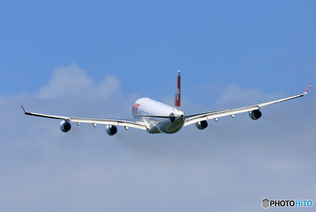 ☀「あおぞら」 Swiss A340-313 HB-JMC Takeoff 