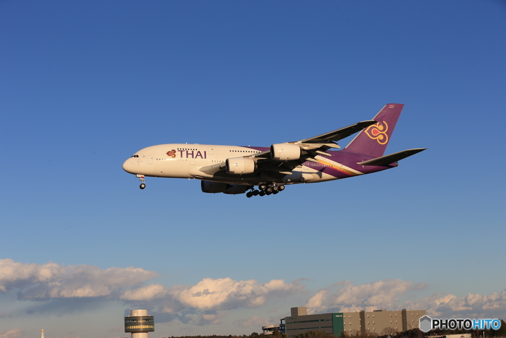 Thai A380-841 HS-TUB 空港・風景