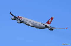 「群青色」Swiss A340-313 HB-JMH Takeoff