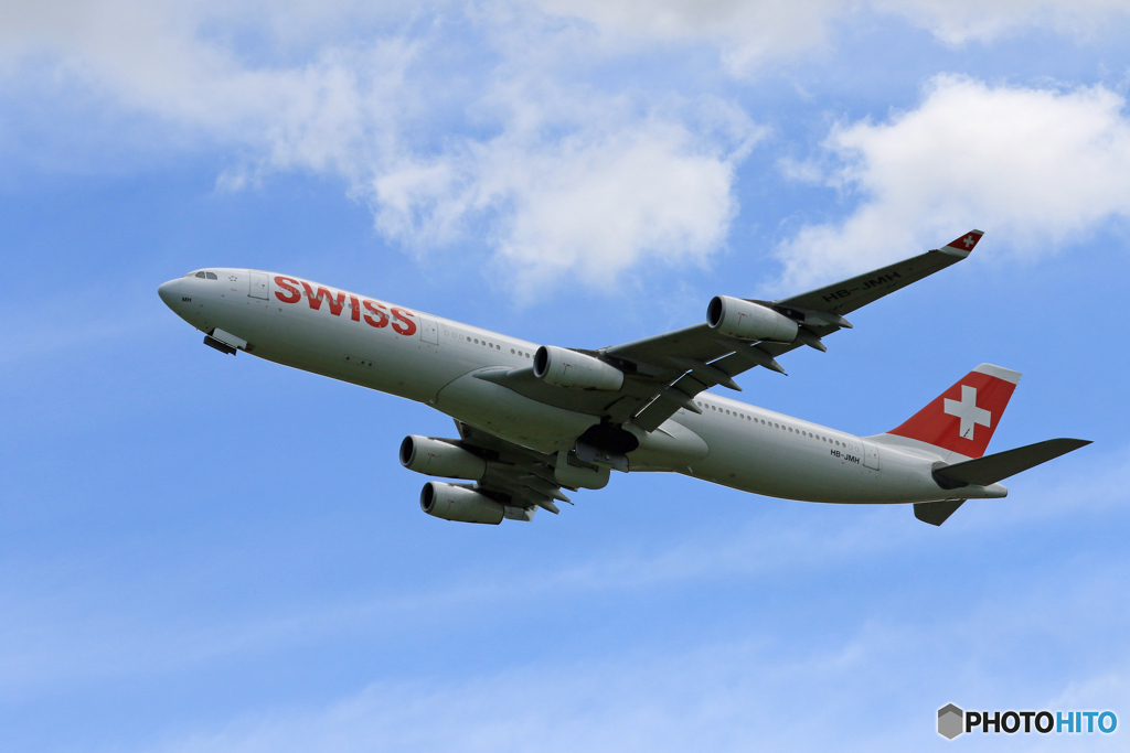 「空色」 SWISS A340-313 HB-JMH Takeoff 