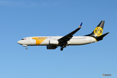 「青が大好き」 Mongolian 737-800 JU-1015 飛び立ち