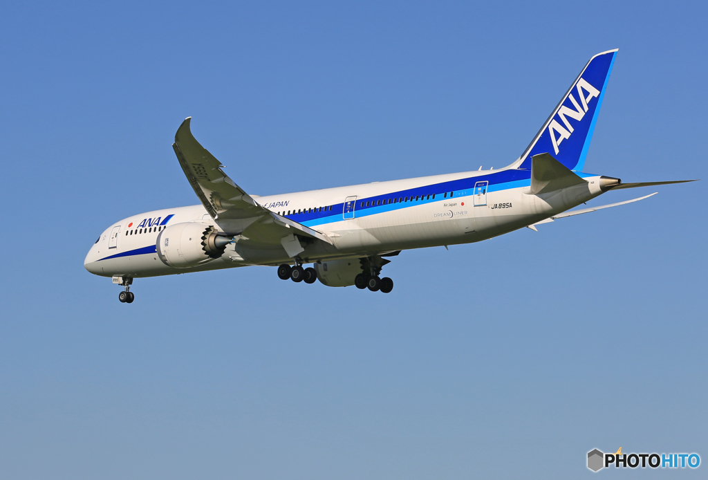 「青色が好き」  ANA 787-9 JA895A 着陸します