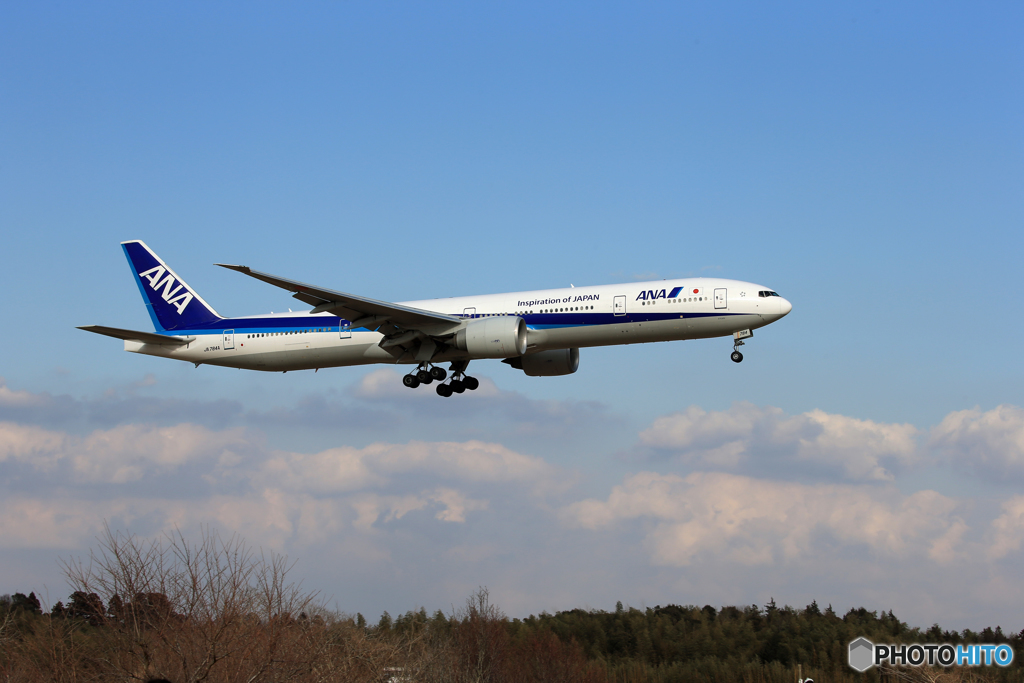「青い日」 ANA 777-381 JA784A   Landing 