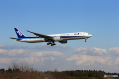 「青い日」 ANA 777-381 JA784A   Landing 