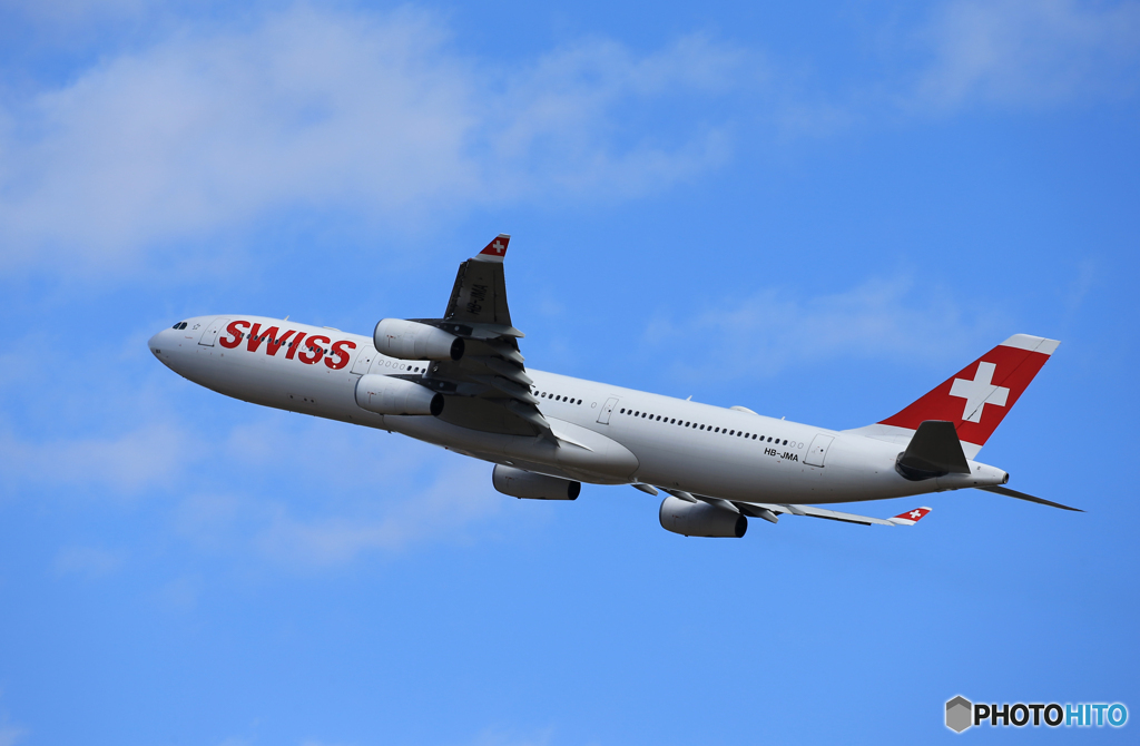 「空色」Swiss A340-313 HB-JMA 離陸