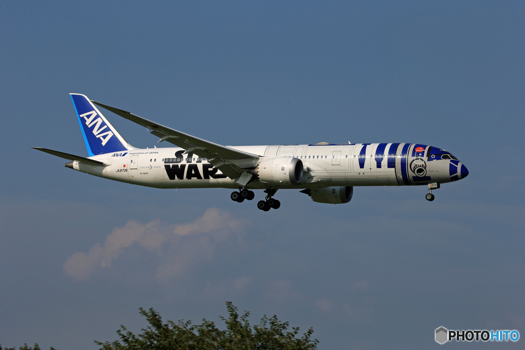 「曇り」Star Wars 787-8 JA873A 到着します