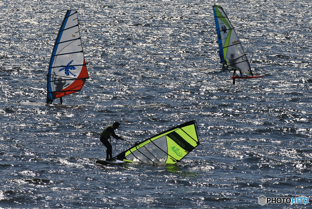 「青が大好き」あれれ〜　ウインドサーフィン