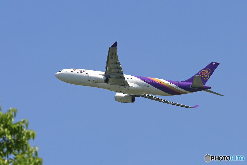 [青い空] Thai A330-343 HS-TBA 飛び立ちです