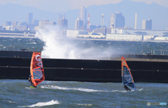 「青が大好き」大波・小波のウインドサーフィン　