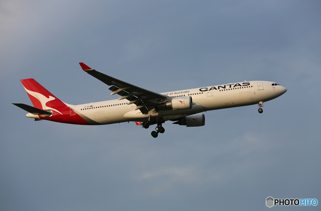 「曇り」 QANTAS A330-303 VH-QPI 着陸します