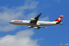 「SKY」 SWISS A340-313 HB-JMC ☮Takeoff