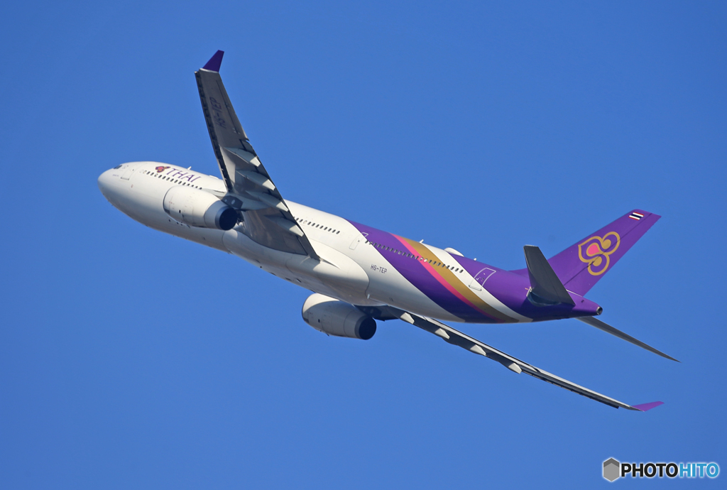 「あおぞら」Thai A330-343 HS-TEP 離陸