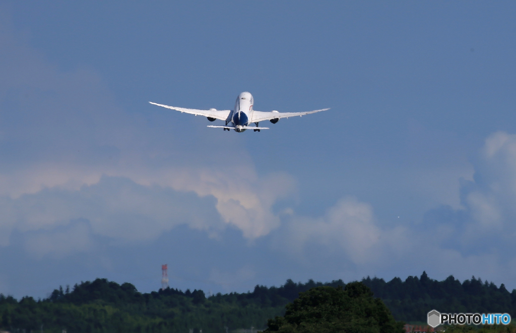 「青い日」Aeromexico 787-8 XA-AMR 飛び立ちです