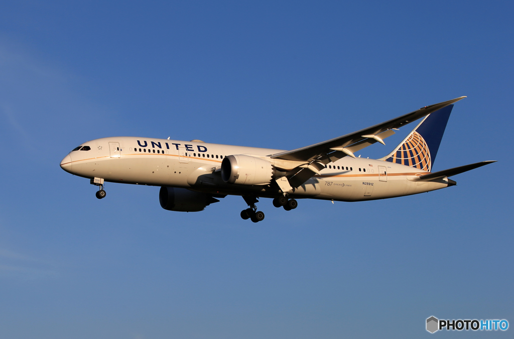 ☀「青い空」が一番  UNITED 787-8   Landing