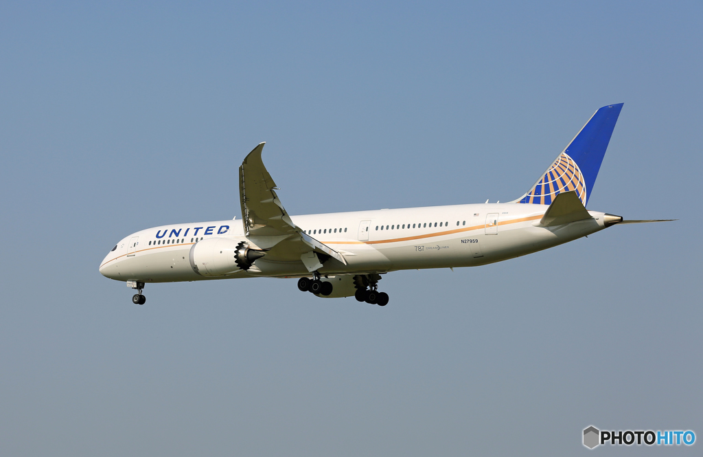 「そらー」 UNITED 787-9 N27959 着陸します