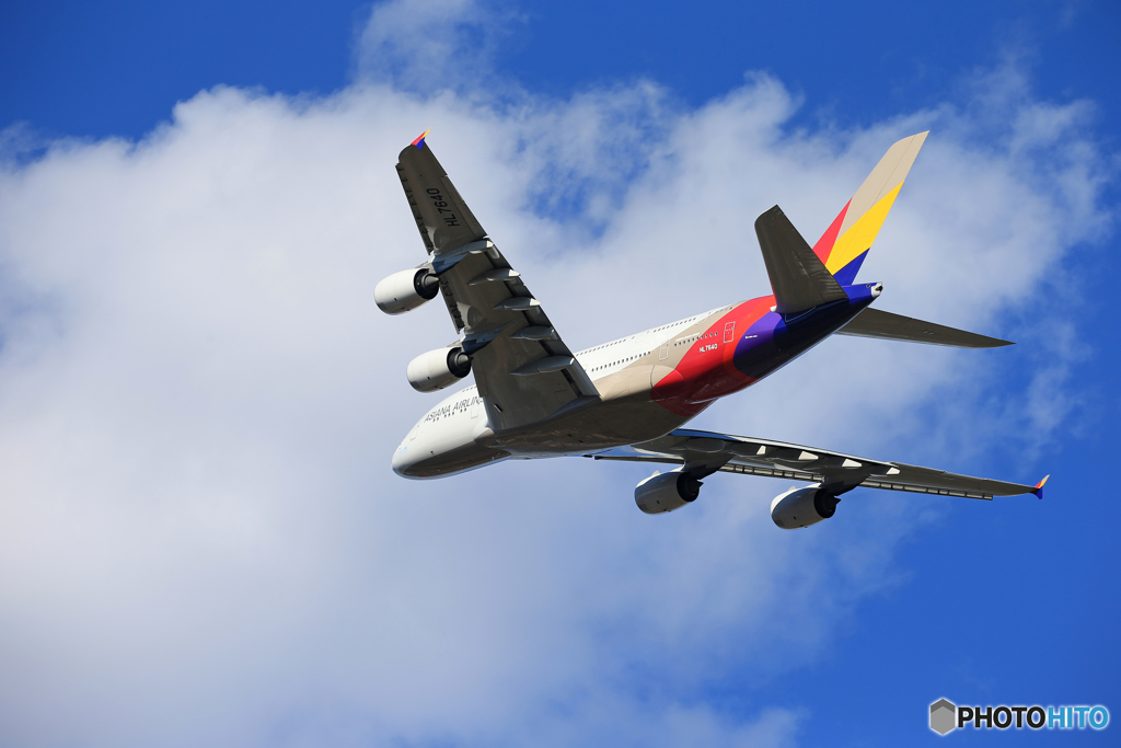  「青が好き」 Asiana A380-841 HL-7640 Takeoff 