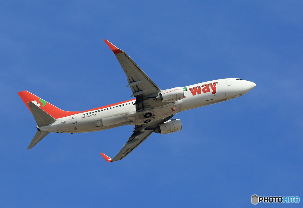 「青空」 t'way 737-8KN HL8098 離陸 します