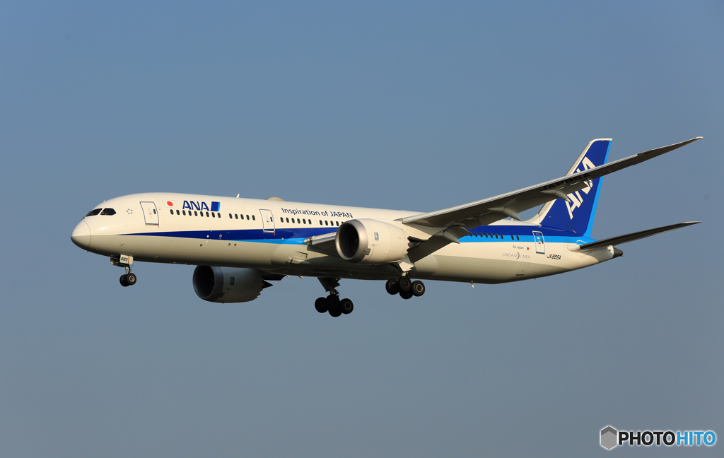 「あおぞら」 ANA 787-9 JA885A 着陸します