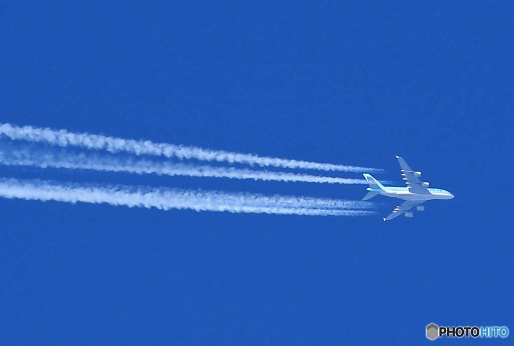 「Blue」 KOREAN A380-841飛行機・雲✈ 10,000m