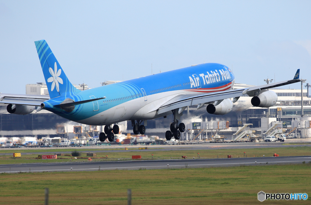 「あおいそら」 Air Tahiti Nui A340-313 Landing