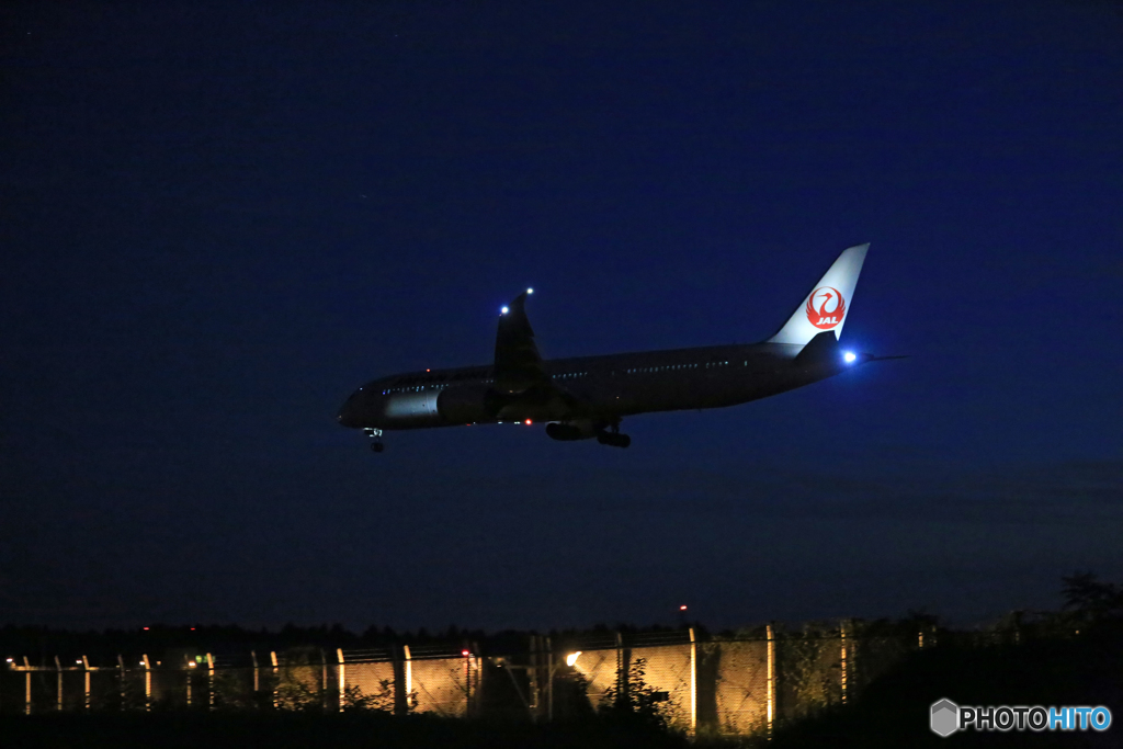「真青の空」 シルエット Japan Airlines 787
