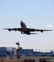 「青い空」が一番 Polar 747-8  飛んだ